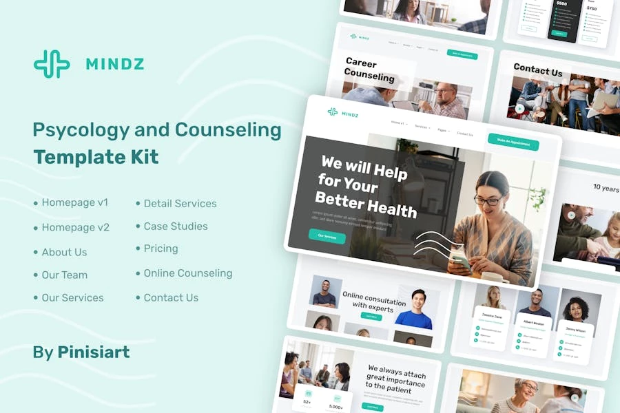 Mindz – Template Kit de Elementor de psicología y asesoramiento