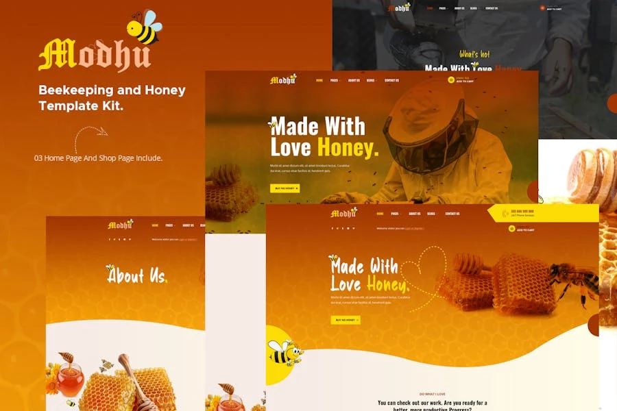 Modhu – Template Kit Elementor para apicultura y miel