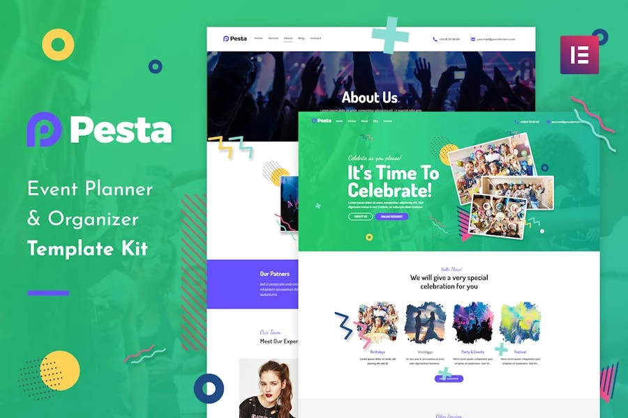 Pesta Kit – Planificador y organizador de eventos Elementor Template Kit