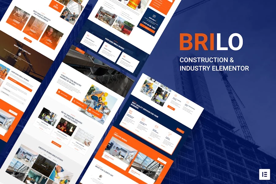 Brilo – Kit de plantillas Elementor para la construcción y la industria