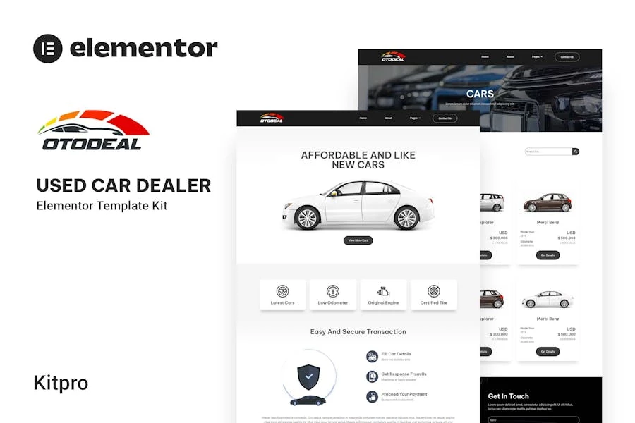 Otodeal – Template Kit Elementor para concesionarios de automóviles usados