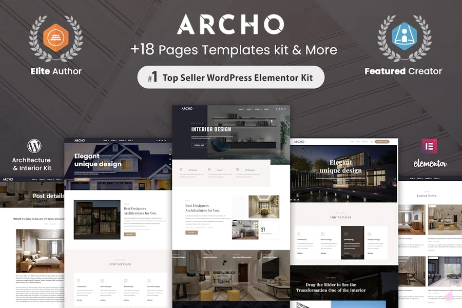 Archo – Template Kit Elementor de arquitectura e interiores