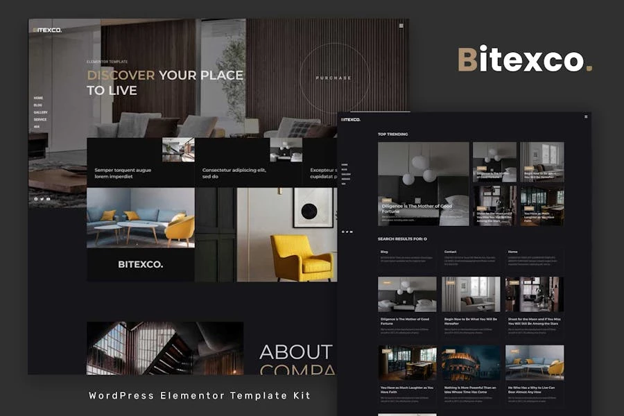 Bitexco – Template Kit Elementor para interiores creativos