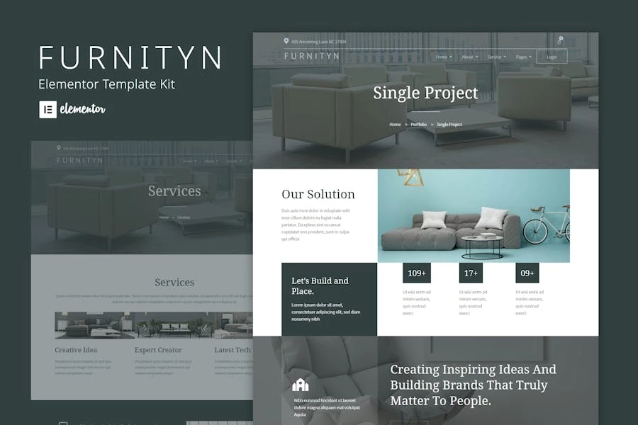 Furnityn – Plantilla de kit Elementor de diseño de interiores