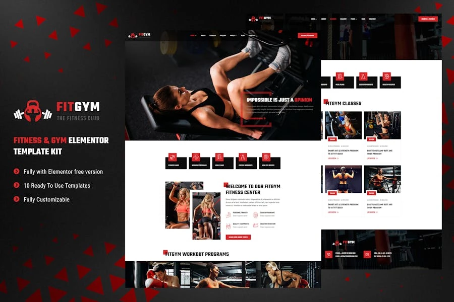 FitGym – Template Kit de elementos de fitness y gimnasio
