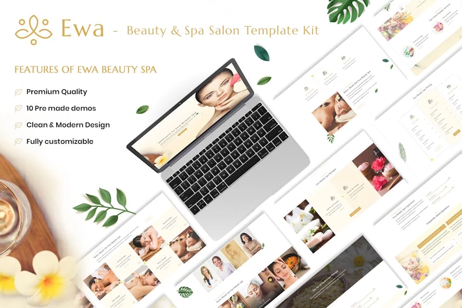 Ewa – Template Kit Elementor para salones de belleza y spa