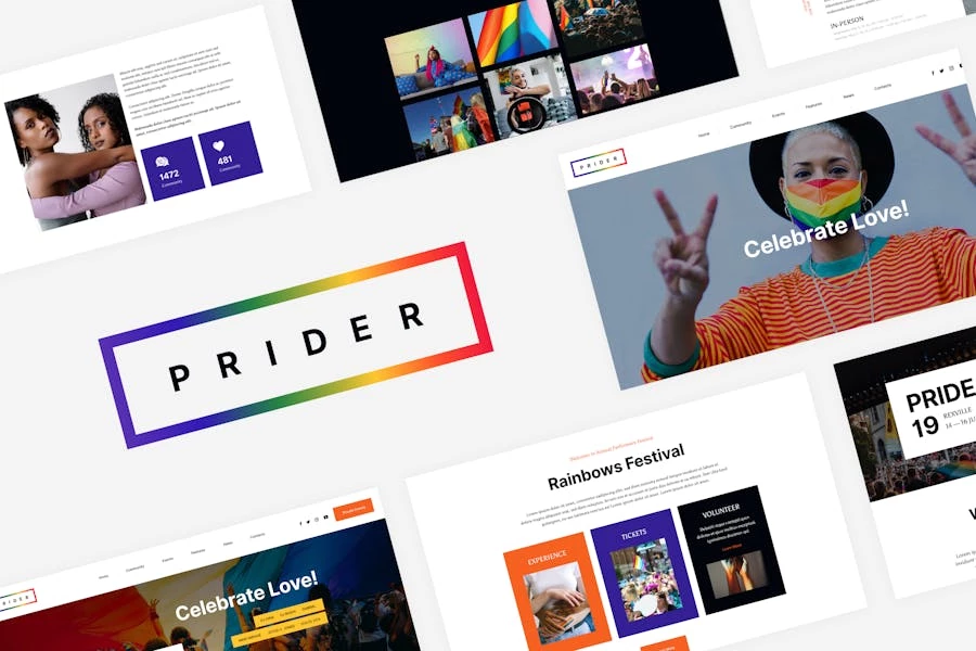 Prider – Kit de plantillas para festivales de derechos de personas LGBTQ y homosexuales