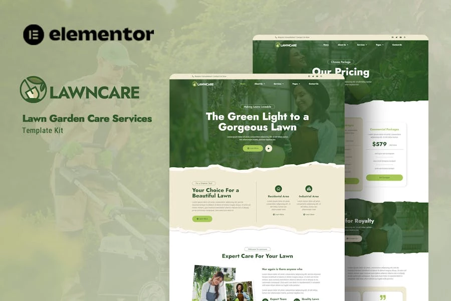 Lawncare – Kit de plantillas Elementor para el servicio de cuidado del césped y el jardín