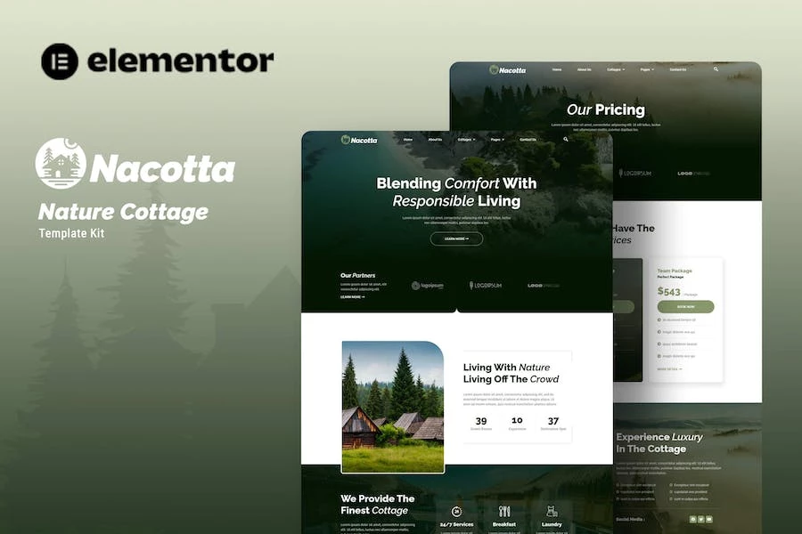 Nacotta – Kit de plantillas de Nature Cottage Elementor