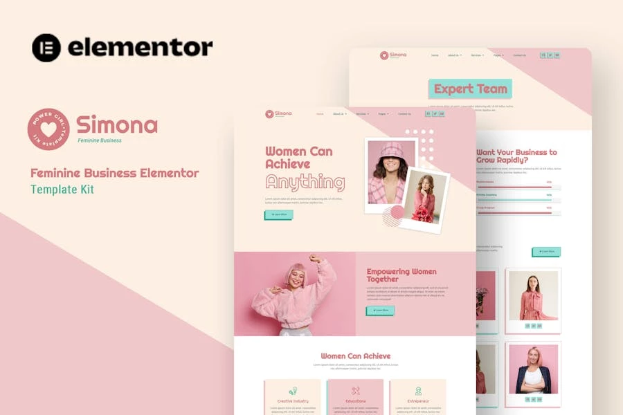 Simona – Template Kit para mujeres empresarias Elementor