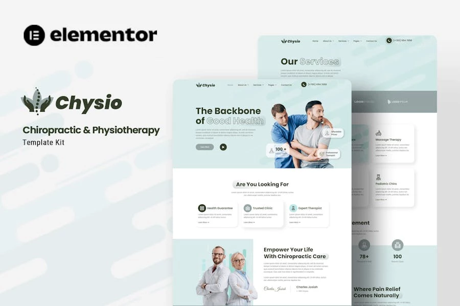Chysio – Kit de plantillas Elementor de quiropráctica y fisioterapia