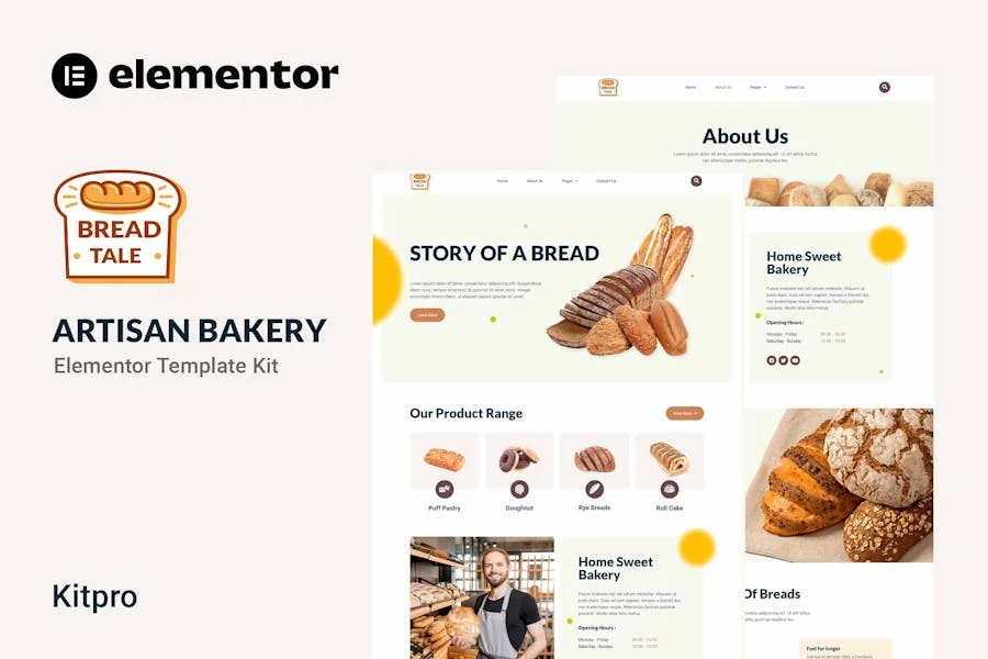 Baketale – Template Kit de Artisan Bakery Elementor
