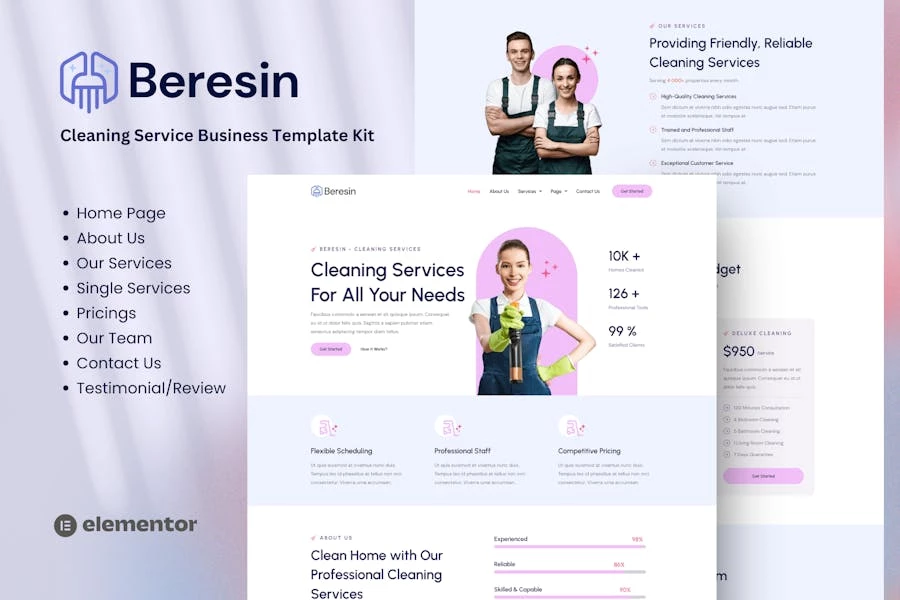 Beresin – Kit de elementos básicos para empresas de servicios de limpieza modernos