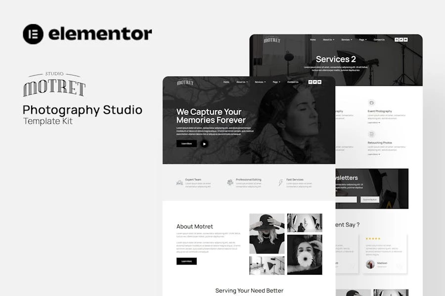 Motret – Template Kit Elementor de marketing digital