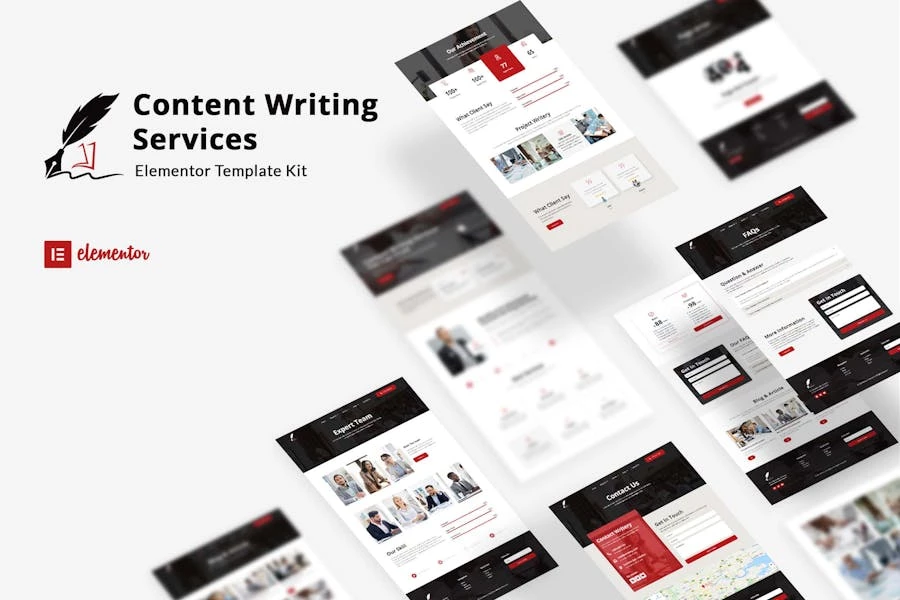 Writery – Template Kit Elementor del servicio de redacción de contenido