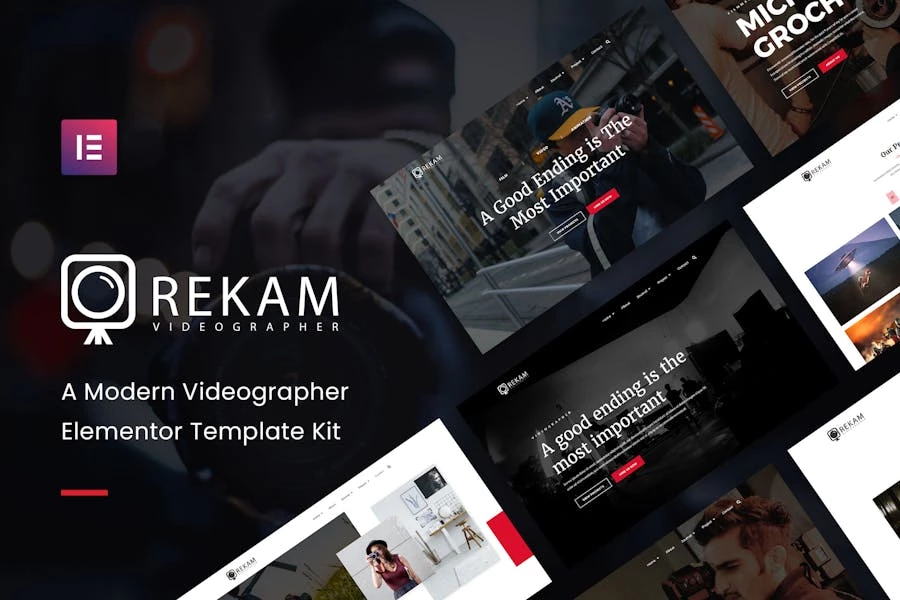 Rekam Kit – Kit moderno de plantillas Elementor para camarógrafos