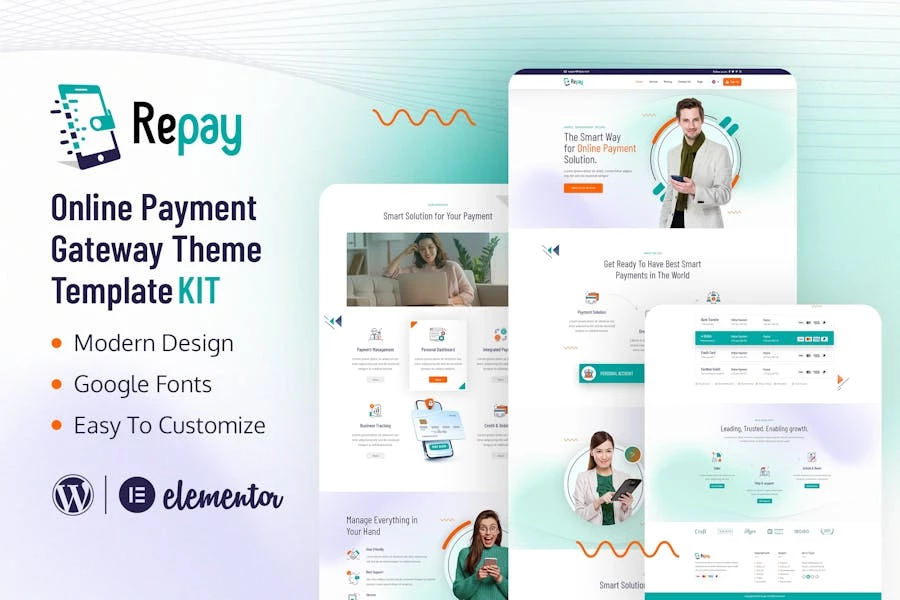 Repay | Template Kit Elementor de pasarela de pago
