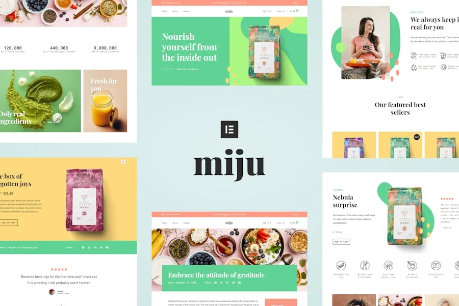 Miju – Template Kit Elementor de producto consciente