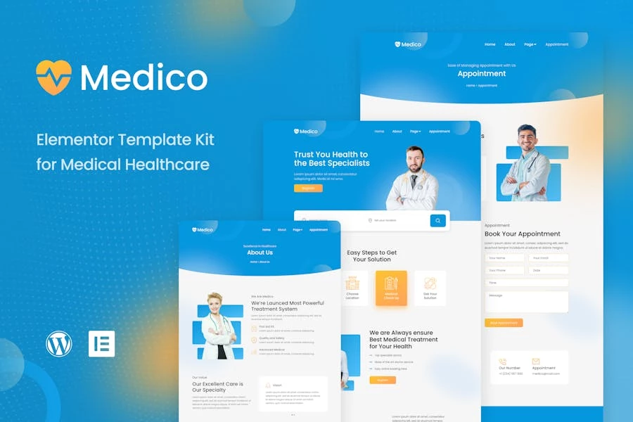 Medico – Kit de plantillas Elementor para medicina y salud